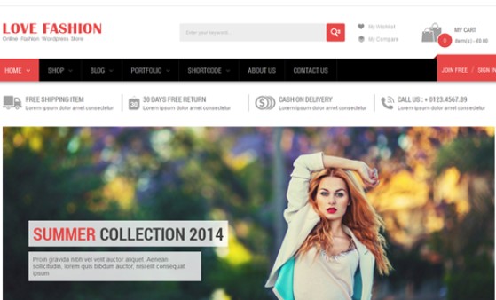 Love Fashion - Free WordPress Blog Theme